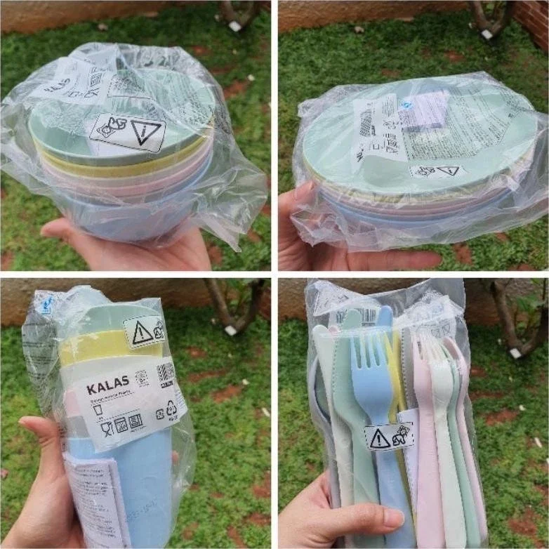 IKEA KALAS SET / PIRING IKEA KALAS / GELAS IKEA / MANGKUK IKEA KALAS /SENDOK GARPU IKEA SET ISI 6