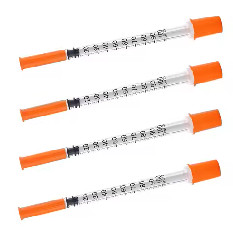 Disposable 1ml U-100 insulin Syringe, Individually Packed Various Sizes Syringe With Needle Orang Ca