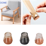 OONE 8pcs Chair Feet Cover, Rubber Round Chair Leg Caps, Transparent Non-Slip with Felt Silicone Flo