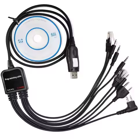 8 in 1 USB Programming Cable for Baofeng Kenwood TYT QYT Motorola AXU4100 Yaesu icom Walkie Talkie R