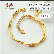 Wing Sing Rantai Tangan Italy Boba  Emas 916 Gold Bracelet
