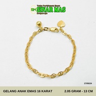 Gelang anak emas 16 karat 2.05 gram - 13 cm