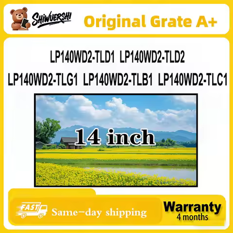 Original New A+ 14 inch thick Laptop Lcd Screen Panel LP140WD2 TLG1 LP140WD2 TLB1 LP140WD2 TLC1 LP14
