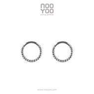 NooYoo ต่างหูสำหรับผิวแพ้ง่าย CoCr NF Beaded Ball Hoops
