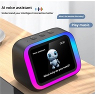 AI Smart Bluetooth 5.4 Speaker Voice assistant HDTouch Screen Display Electronic Album Alarm Clock H