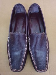 a. testoni 暗紫色皮鞋