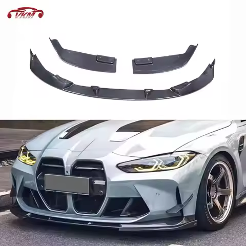 3pcs Front Bumper Lip Front Splitters Dry Carbon Fiber For BMW M3 M4 G80 G82 G83 2020+ FRP Front Bum