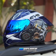 EVO GT-PRO RR (Blue) FULL FACE - DUAL VISOR (with FREE Clear Lens)