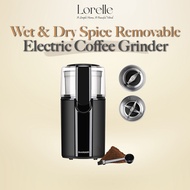 Lorelle Wet and Dry Coffee Grinder Electric 304 Stainless Steel Coffee Bean Grinder Electric Nut Gra