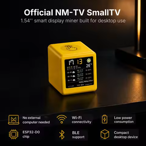 NM Nerdminer V2 Smart TV ESP32 BTC SOLO Lottery Miner Desktop Clock Lower Power Consumption Hashrate