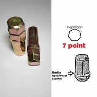 Heptagon 7 point 1/2 14.5 wheel nut socket opener