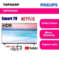 Philips 58 inch 4K UHD HDR 10 SMART LED TV 58PUT6604 Dolby Vision DVB-T2 NETFLIX YOUTUBE Built in Wifi 58PUT6604/68