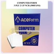 ACEFORM Computer Form - 3 ply 2 up NCR Computer Form (500 Fans)