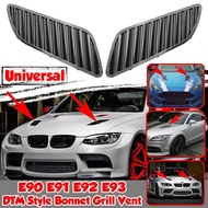 Car Front Grill Hood Cover Carbon Fiber Look Bonnet Grill Air Outlet Vent Cover Trim For-BMW E90 E91