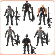 6 Pcs Toy Mini Soldiers Figures Miniature Army Men Model Plaything Man 10X5X2.5CM Plastic Child jung