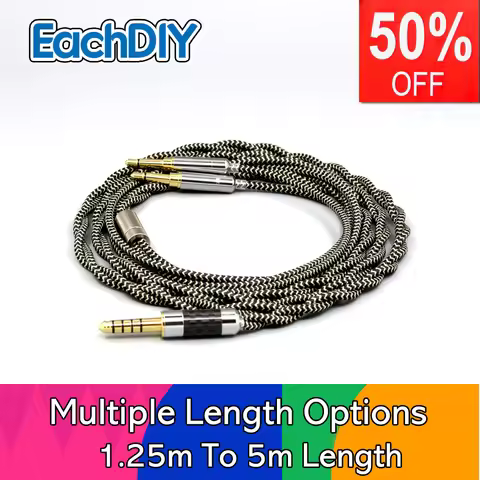 2 Core 2.8mm Litz OFC Earphone Shield Braid Sleeve Cable For Hifiman Sundara Ananda HE1000se V2 HE6s
