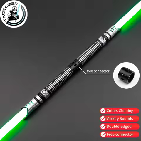 TXQSABER Double-edged Lightsaber Smooth Swing Colors Changing Bluetooth Gesture Control Force Blaste