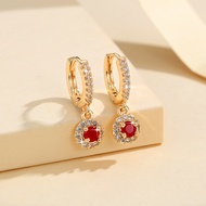 Lanme Jewelry Anting Titanium Anti Karat Berlian Lapis Emas Wanita Korea Perhiasan Aksesoris LM312