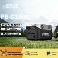 PB SOLAR Portable Power Station Pure Sine Wave 1500WATT 1536WH 220V Output Emergency Backup Battery 