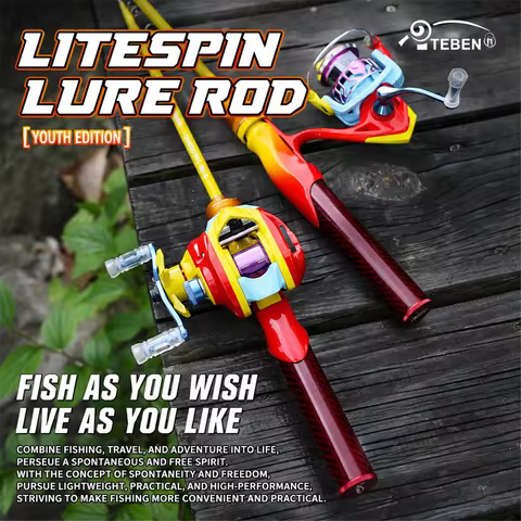 TEBEN Litespin Ultralight Telescopic Lure Rod Portable Multi Section Short Fishing Rod Set For Strea