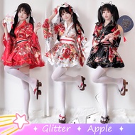 3Colors Red White Black Japanese Kimono For Woman Sexy Lolita Dress Summer Party Outfits Yukata Cosp