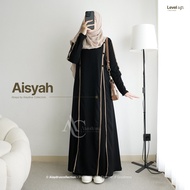 Alaydrus Collection Black Abaya Turkey Aisyah Gamis Syari Muslimah Jetblack Black Chiffon Combinatio
