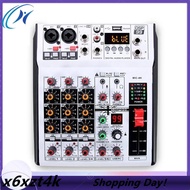 Professional Digital 4 Channel Audio Mixer Sound Mixing Console Stereo Mixers for DJ Recording Karao