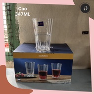 Box of 6 347ML Diamond Slotted Glass Cups for Juice, Coffee, Iced Tea... DIAMONDS (DM343)