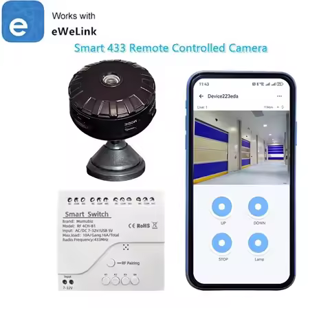 EWelink Smart RF 433MHZ Remote Controlled Camera with 4 Channel Inching / Self-locking Switch Real-T