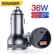 JKMLLCM ESSAGER Car Charger Fast Charging PD QC 3.0 USB Type C Port 36W - ECCPQ-JG0G