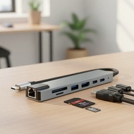 4K HDMI & Gigabit Ethernet USB-C Hub 8-in-1 with SD/TF Card Reader & USB 3.0 Ports  4K HDMI & Gigabi
