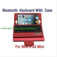 K61-2 Bluetooth 3.0 Wireless Keyboard With Lether Protective Case Cover four colors for iPad Mini 3