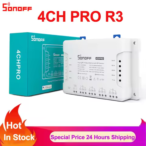 Sonoff 4CH PRO R3 Wifi Smart Switch Inter Lock Inching Lock Mode DIY Timer Switch Via Ewelink APP Wo