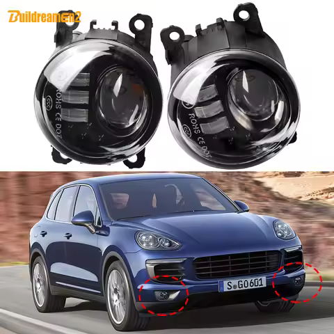 2 X Car Driver + Passenger Side LED Lens Fog Light Assembly 30W H11 For Porsche Cayenne 92A 958 2010