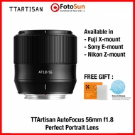 TTArtisan Artisan AF 56mm f1.8 portrait Bokeh lens for Sony, Fuji and Nikon mirrorless