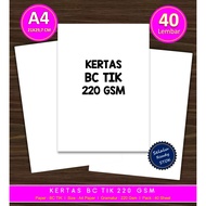 BC TIK paper A4 size - Manila ICT cardboard 220 Gsm 1 pack contains 40 sheets