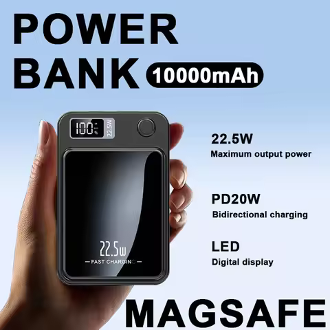 10000 mAh Magnetic Wireless Mobile Power Supply, 22.5W/PD20W Fast Charge For IPhone15/14/13/12&Andro