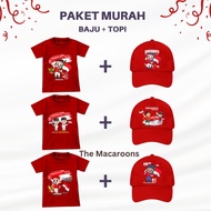 Ready Paket Murah ! Baju Kaos + Topi Anak Kemerdekaan 17 Agustus -
