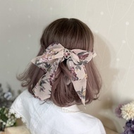 淺藕粉/ 雪紡仙女夾相交夾 香蕉夾 髮梳 髮叉 法式夾 法國夾 髮圈