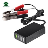 12V/24V to 5V 4-Port USB Charger Usb Charger Multiport Usb Charger with Battery Clip for Other Smart