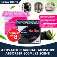 Local Brand Maxi Clean [Bundle of 8] Charcoal Moisture Absorber Upgraded 800ml / Dehumidifier / Rose