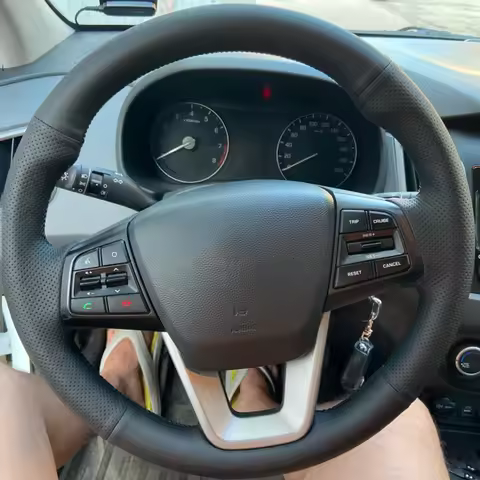 DIY Custom Original Steering Wheel Cover For Hyundai ix25 ix35 Creta 2016-2018 Elantra 2017 Leather 