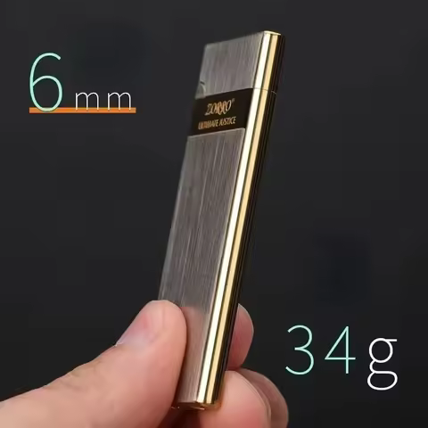 ZORRO Metal Ultra-thin Lighter Windproof Gas Inflatable Grinding Wheel Ignition Lighter Cigarette Li