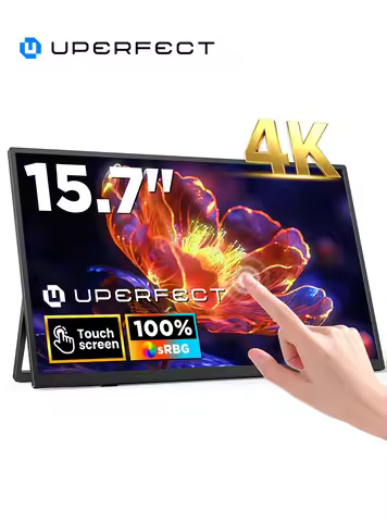 UPERFECT 15.7" 4K Portable Touch Screen Monitor 100% sRGB External Gaming Travelling Extender Displa