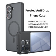 Comfortable Touch Frosted Anti Drop Magnetic Phone Case for POCO X7 Pro X6 Pro M6 Pro F7 F6 F5 Pro C