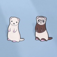 Cute Ferret Ermine Enamel Pins Cartoon Animal Brooch Lapel Badges Backpack Accessories Gifts for Fri