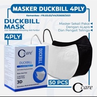 MASKER DUCKBILL C-CARE 4PLY EMBOSE