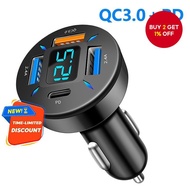 66W Car Charger Adapter, 4-Port USB A + USB C PD Fast Charging for iPhone, Xiaomi, Samsung
