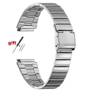 Steel Watch Strap 18mm for CASIO F91W W-800H W800H SGW400 F84 F105/108 A158/168 AE1200 Band 20mm for