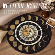 [in stock] Mysterious Constellation Living Room Carpet Medieval Retro Round Hammock Mat Sofa Rug Bed